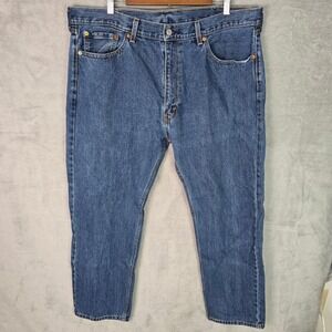 Levis 505 Regular Fit Mens Jeans 40x30 Medium Wash Blue Straight Leg Denim